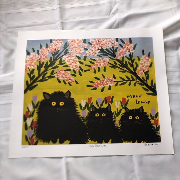 Three Black Cats by Maud Lewis Poster - Picture 1 of 10